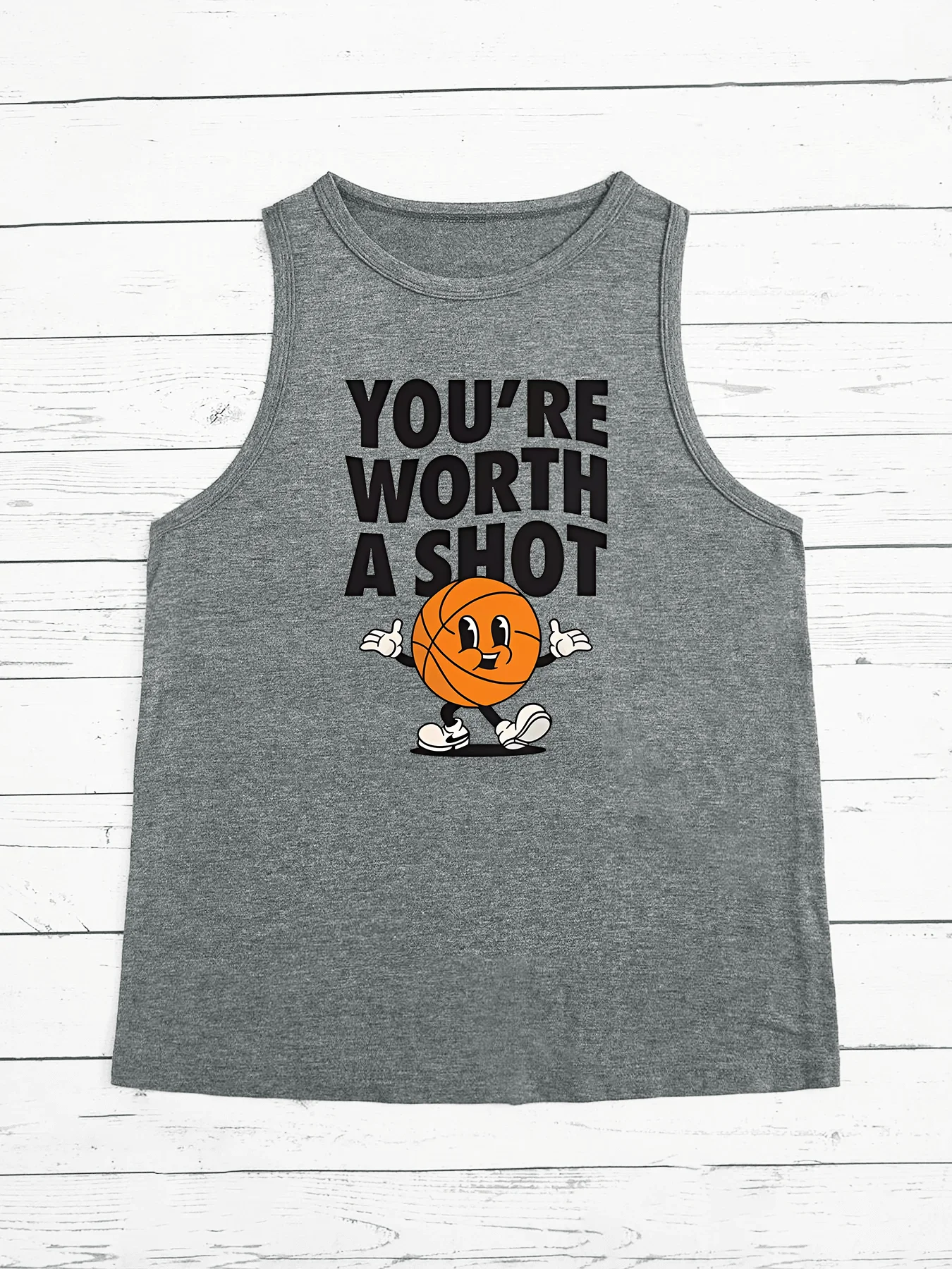 You're Worth A Shot Basketball Fashion Funny Sports Women's Tank Top Loose O Neck Sleeveless Casual Tank