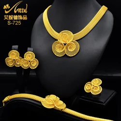 ANIID Women Ethiopian Gold Color Jewelry Set Bridal Dubai Wedding Brazilian Eritrean African Earring Necklaces Jewellery Set