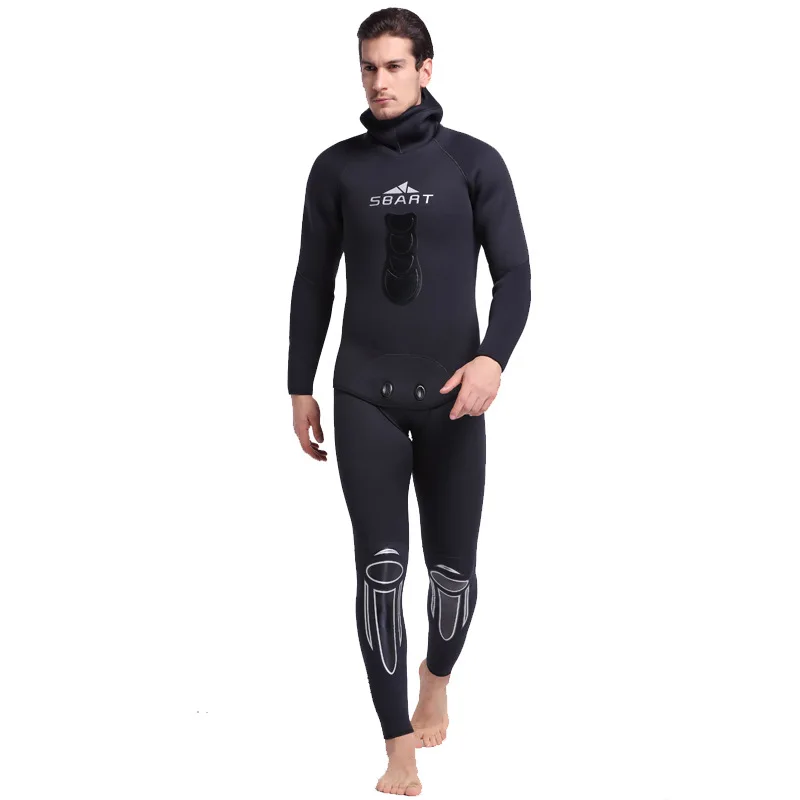 5MM Neoprene Wetsuit Men Two Piece Suit Full Bodysuit Diving Suit Stretchy Swimming Surfing Snorkeling Kayaking Sports Clothing