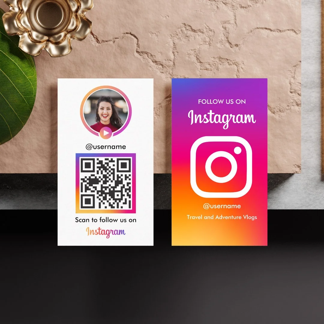 

Minimalist Ins Thank You Cards With QR Code for small Business Social Media Custom Instagram Influencer Vlogger Photo Cards