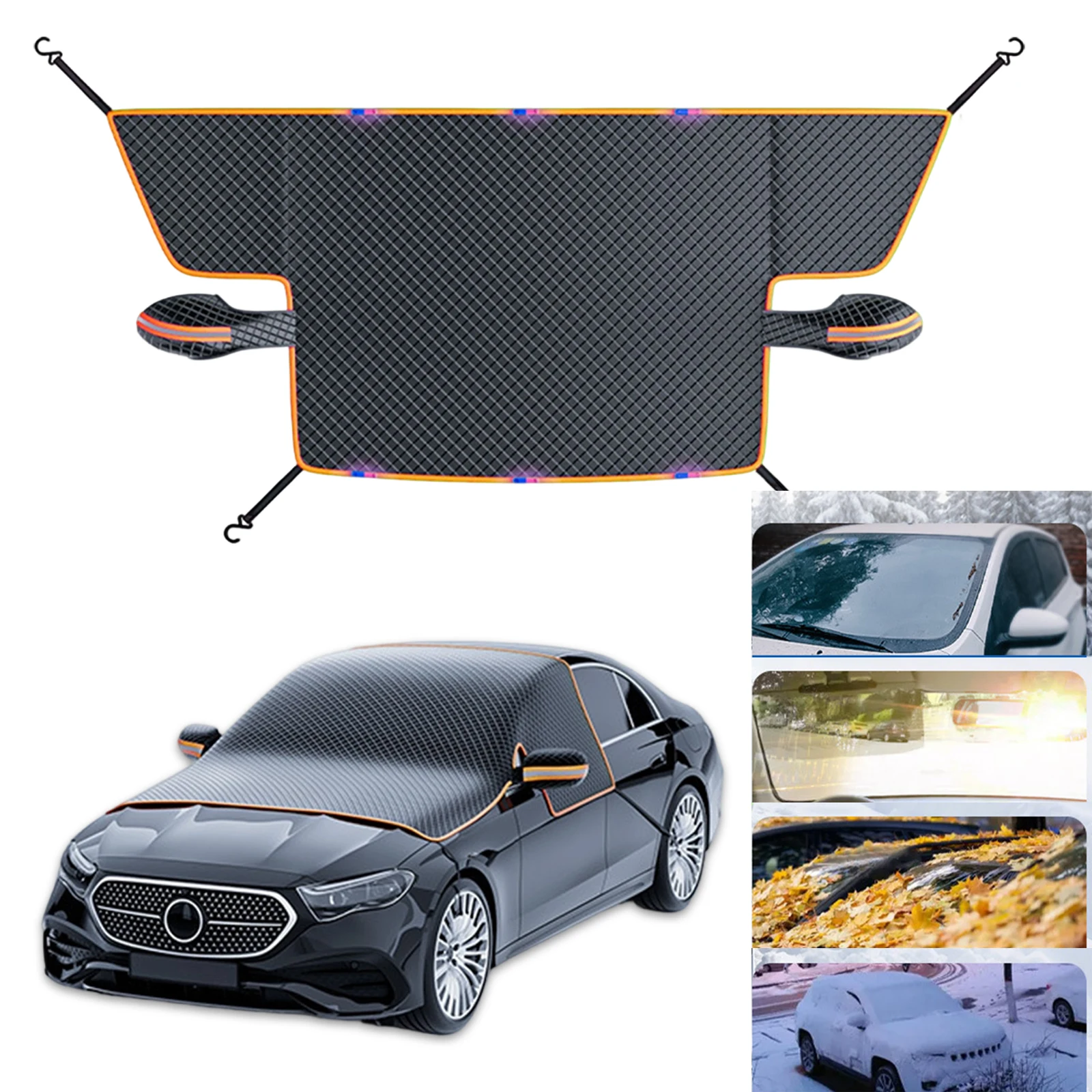 Multifunctional Winter Car Shield Cover Snow Cover Multipurpose Practical Reflective,Practical Convenient Windshield Accessory