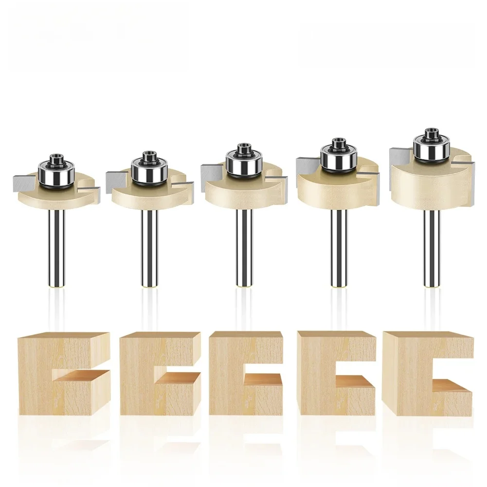 Mèche de routeur à fente en T à tige de 6mm 1/4 pouces, coupe-fente de Type T avec roulement, fraise à rabbetage, outils pour le travail du bois