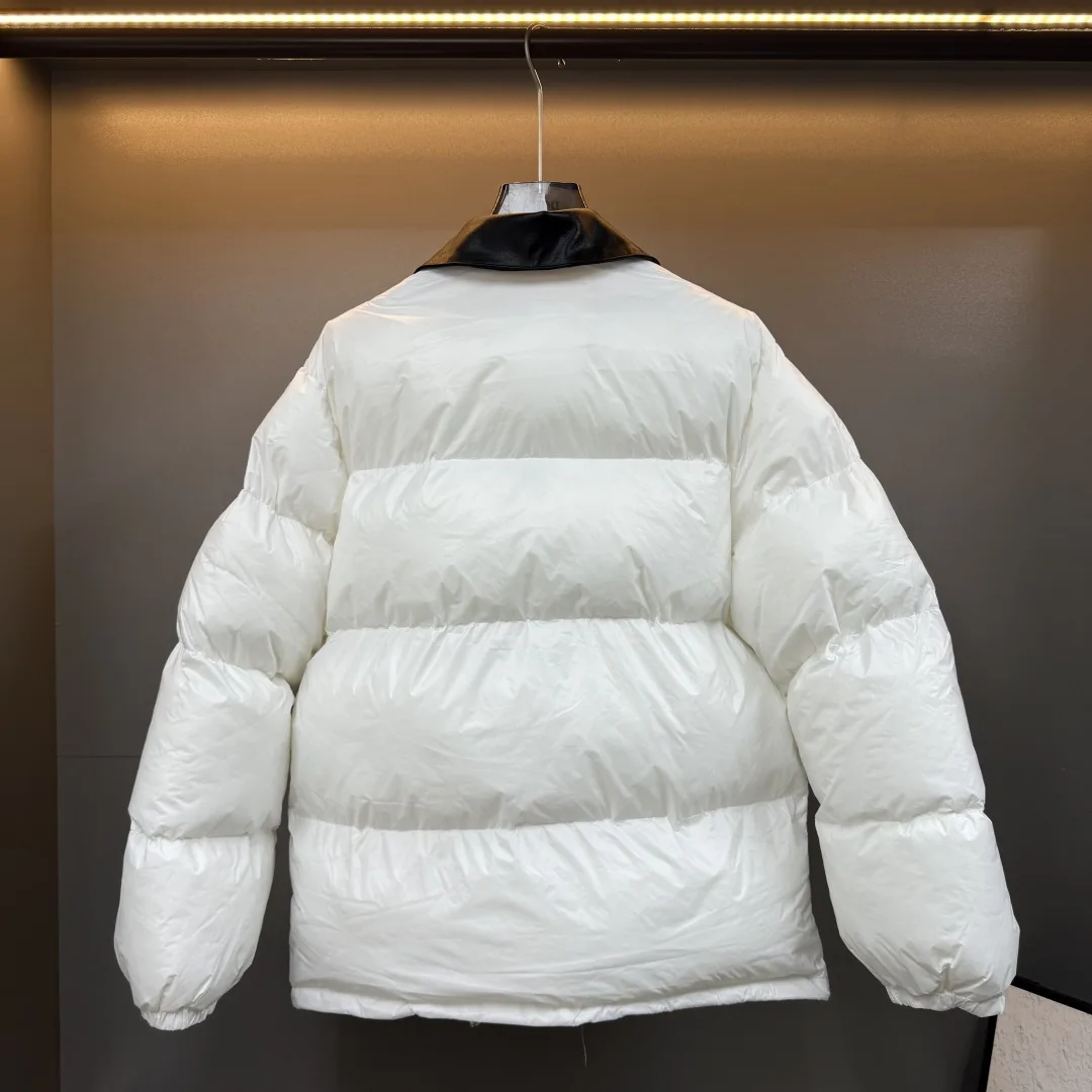 

New Winter 2025 Women's Leather Collar Drawstring Hem Down Jacket