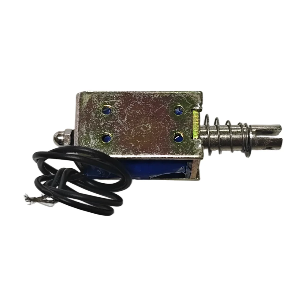 JF-0837 JF-0837B DC Through-Frame Push-Pull Solenoid Electromagnet 12V 24V 15N Pull Force 10mm Stroke