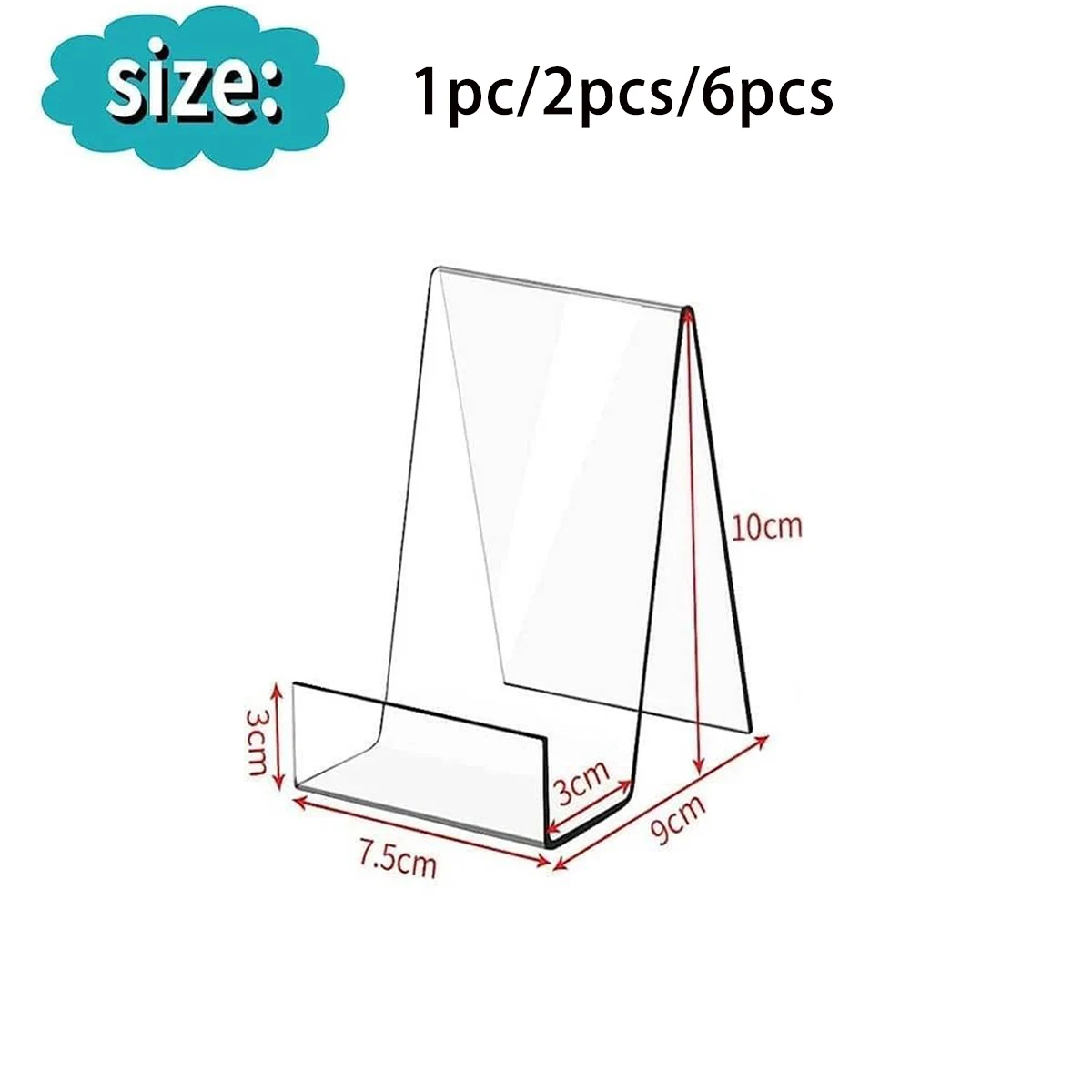 1/2/6pcs Clear Acrylic Display Book Stand  Easel Holder For Displaying Picture Albums, Books, Music Sheets, Artworks,CDs, Etc