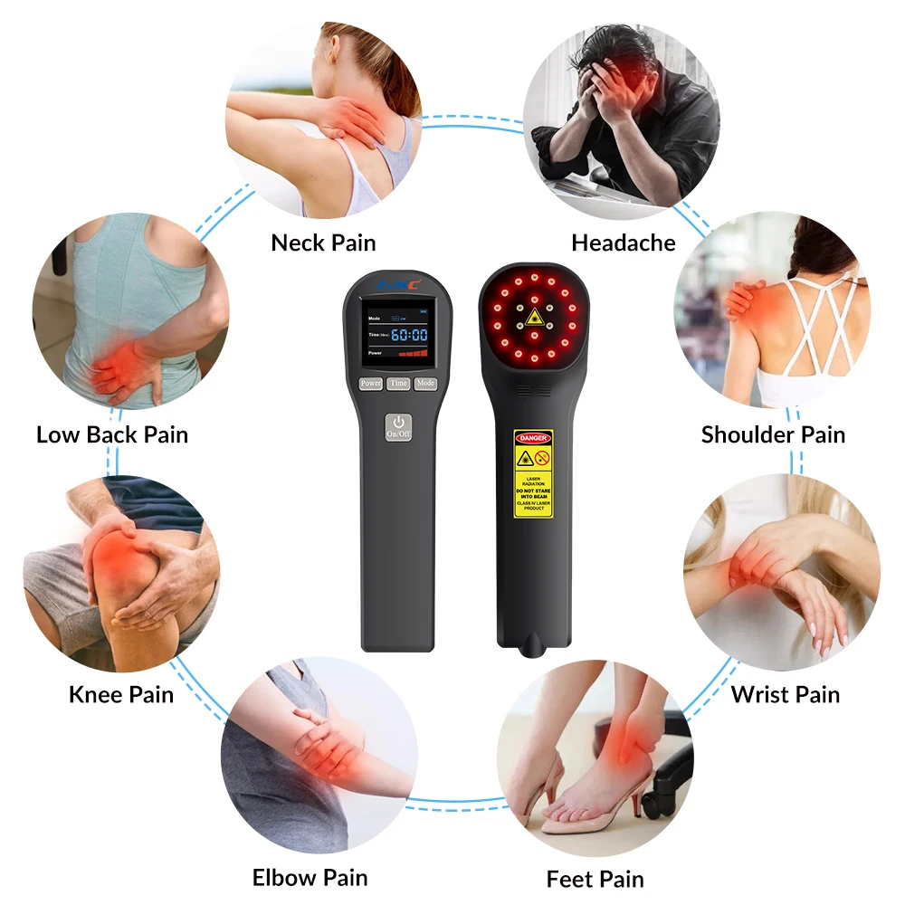 ZJKC 880mW 650nmx16+808nmx4 Class 3b Laser Infrared Red Light Therapy Cold Laser LLLT Device for Pain Relief Wound Healing view 6