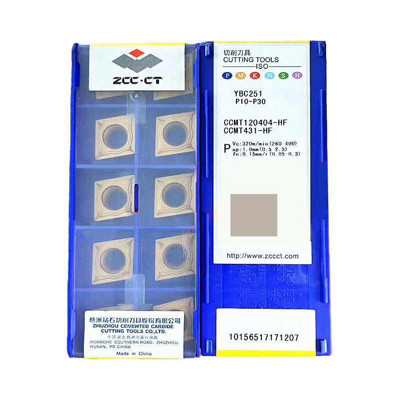 

ZCC.CT CCMT120404 CCMT120408 CCMT120412 HM HF HR EF EM YBC251 YBC252 YBD152 YBG202 YBG205 ZCC Carbide Inserts CNC Turning Blades