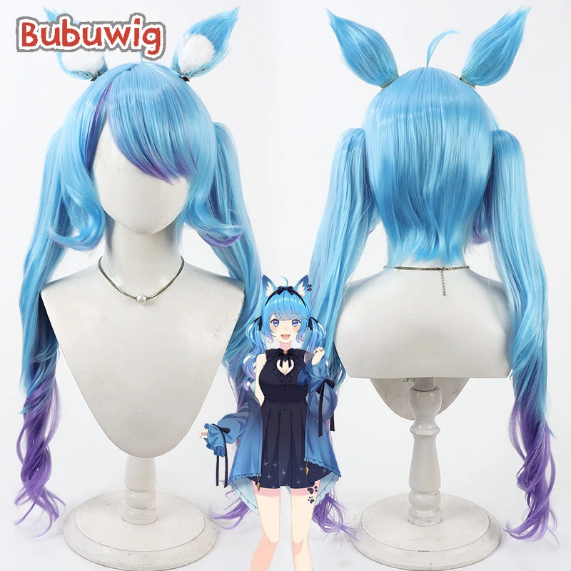 

Bubuwig Synthetic Hair Souya Ichika Cosplay Wigs Virtual YouTuber Souya Ichika 80cm Light Blue Mixed Purple Wig Heat Resistant