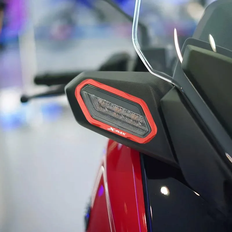 For Yamaha XMAX300 2023 Aluminum Front Turn Signal Light Covers – Decorative Protective Frame, Bolt-On Scooter Modification Acce