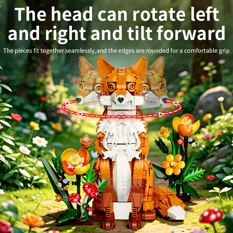 

MOC Animal Series 1558PCS Jungle Fox Building Blocks Set DIY Assembly Creative Model Puzzle Toy for Home Decor