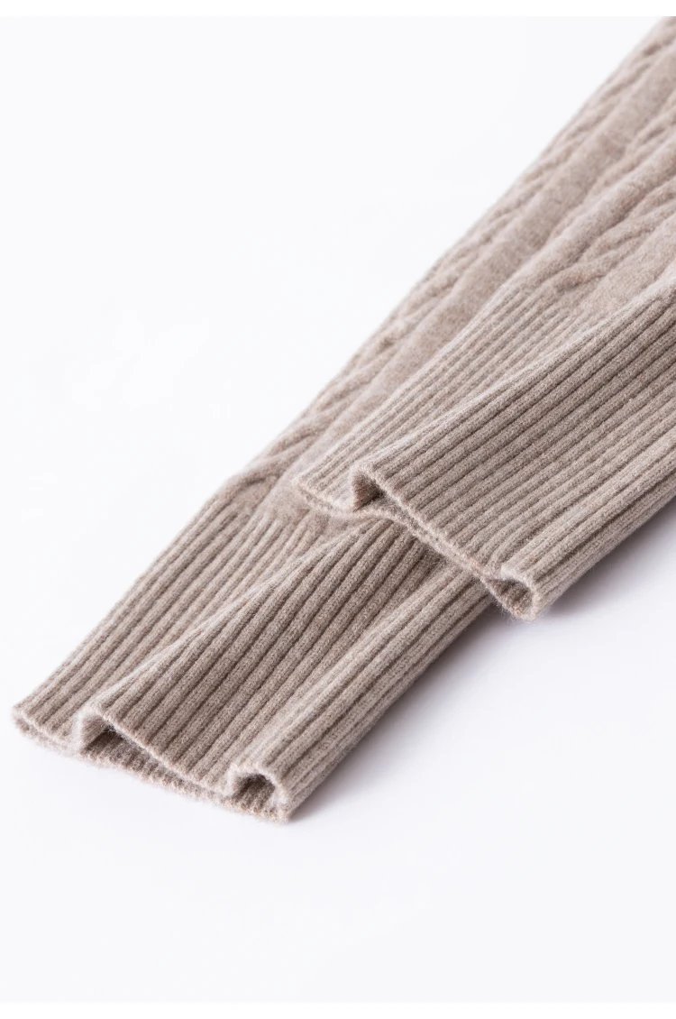 MZ62011 Damen Elegante V-Ausschnitt Zopfmuster Langarm-Strickjacke mit Knöpfen, Locker Geschnitten, Einfarbig, Modal-Mischung, Frühherbst-Pullover – Detail 9