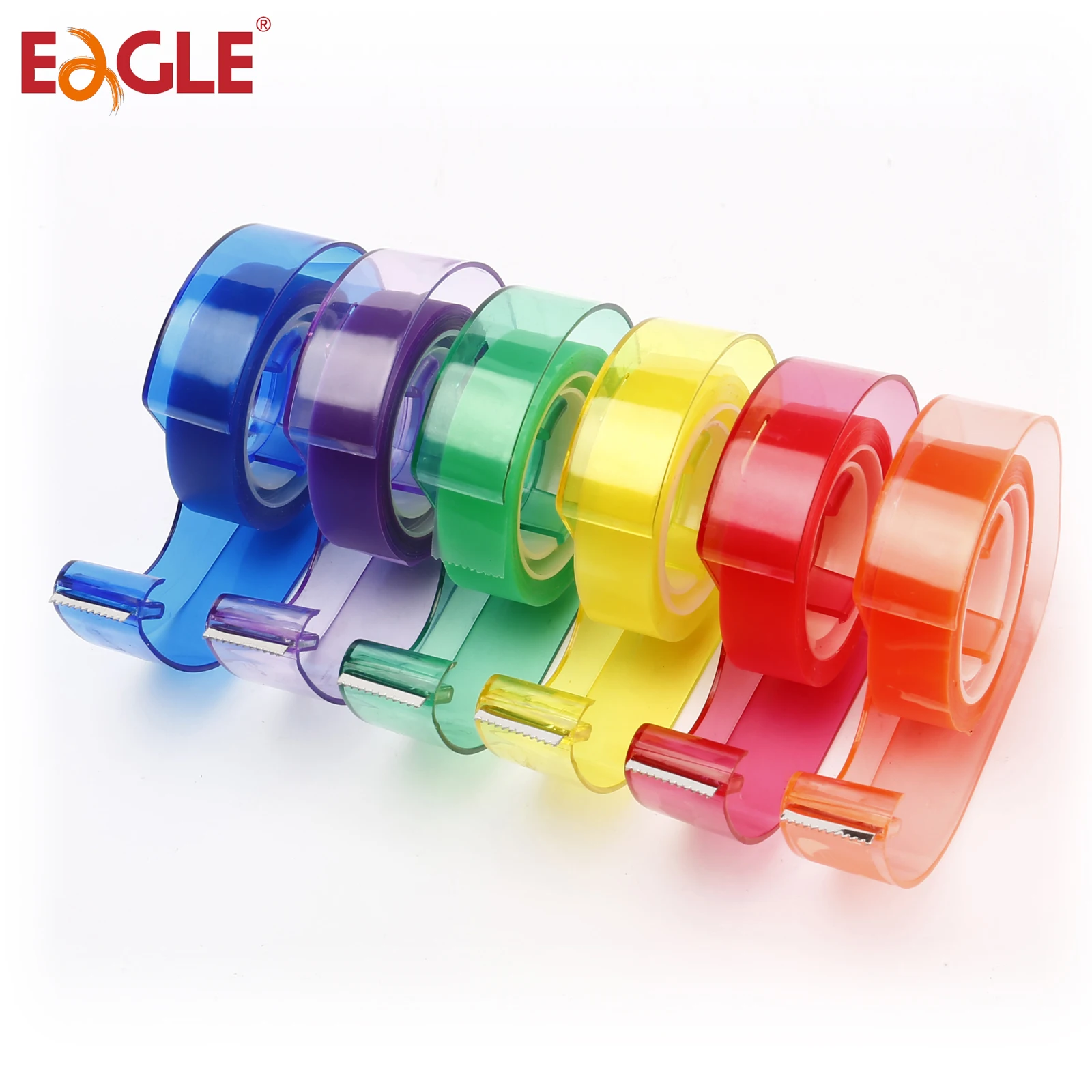 Eagle Creative Tape Dispenser Set, DIY Hand Tools,6 Pcs Colored Transparent Tapes Included, School Supplies Office Stationery