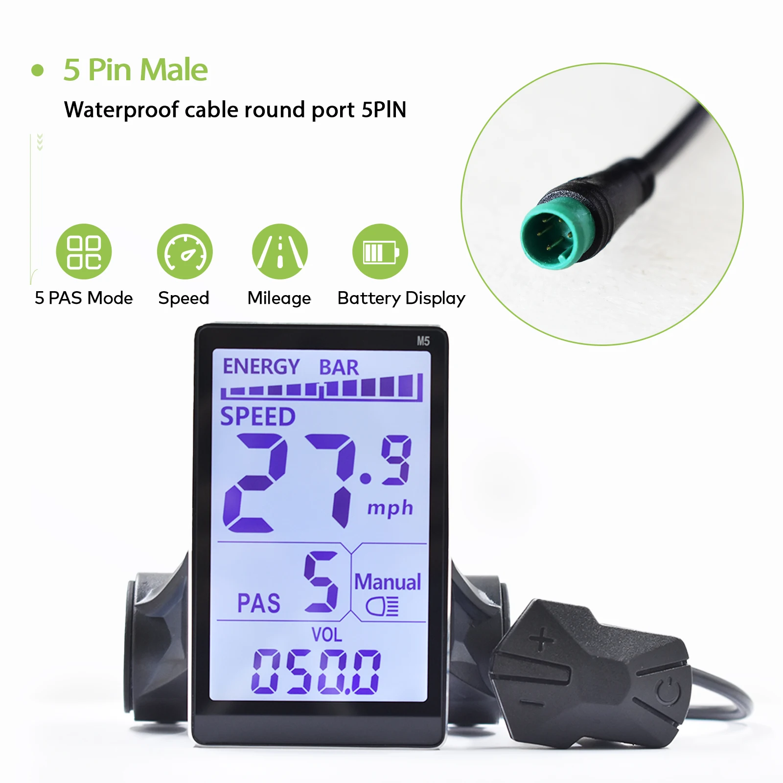 Haytrix】 Elektrische fietscomputer Digitale veelkleurige snelheidsmeter Stopwatch Elektronische fietskilometerteller Ebike-accessoires