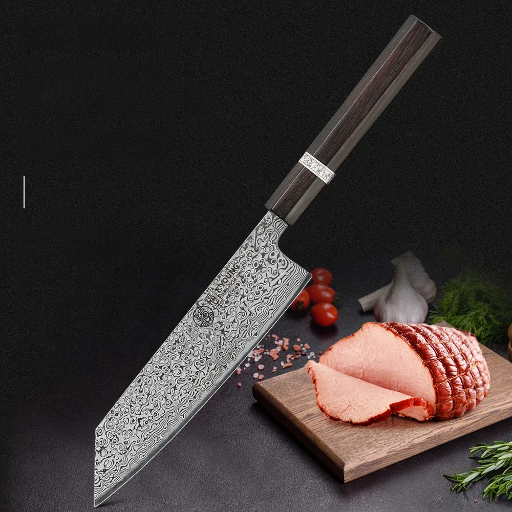 F. Młody 7 "japoński nóż szefa kuchni Kiritsuke ręcznie kute damasceński stalowy ostry mięso nóż do krojenia warzywny ręcznie robione noże kuchenne — zdjęcie 2