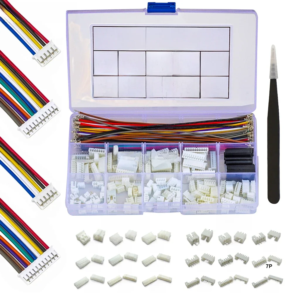 Złącza Keszoox 2mm JST PH 2.0mm PHR HY 2.0 Złącza męskie żeńskie Obudowa z wstępnie zaciskanym kablem Zestaw złączy JST — zdjęcie 2