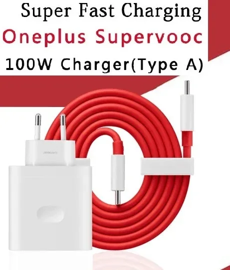 100W Cargador OnePlus Supervooc tipo A adaptador de corriente EU ES. Cable tipo C súper rápido 15 13 12 11 10 Pro Nord 3 4 5 CE para teléfono Realme Oppo adaptador de cargador de viaje