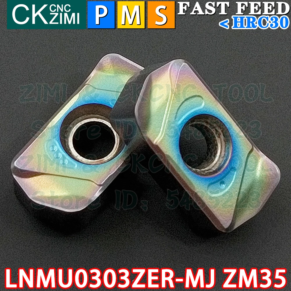 LNMU0303ZER-MJ ZM35 LNMU 0303 ZER MJ inserções de metal duro inserções de fresagem de alimentação rápida CNC torno de metal fresadora ferramenta para fresa de face LNMU03R