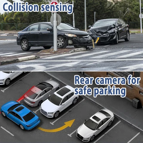 1080P 4-kanals bil-DVR med HD-skärm, fram- och bakkamera, mörkerseende, G-sensor loopinspelning - USB-laddningsbar för Al 10 best sales HD-bil-DVR - №2