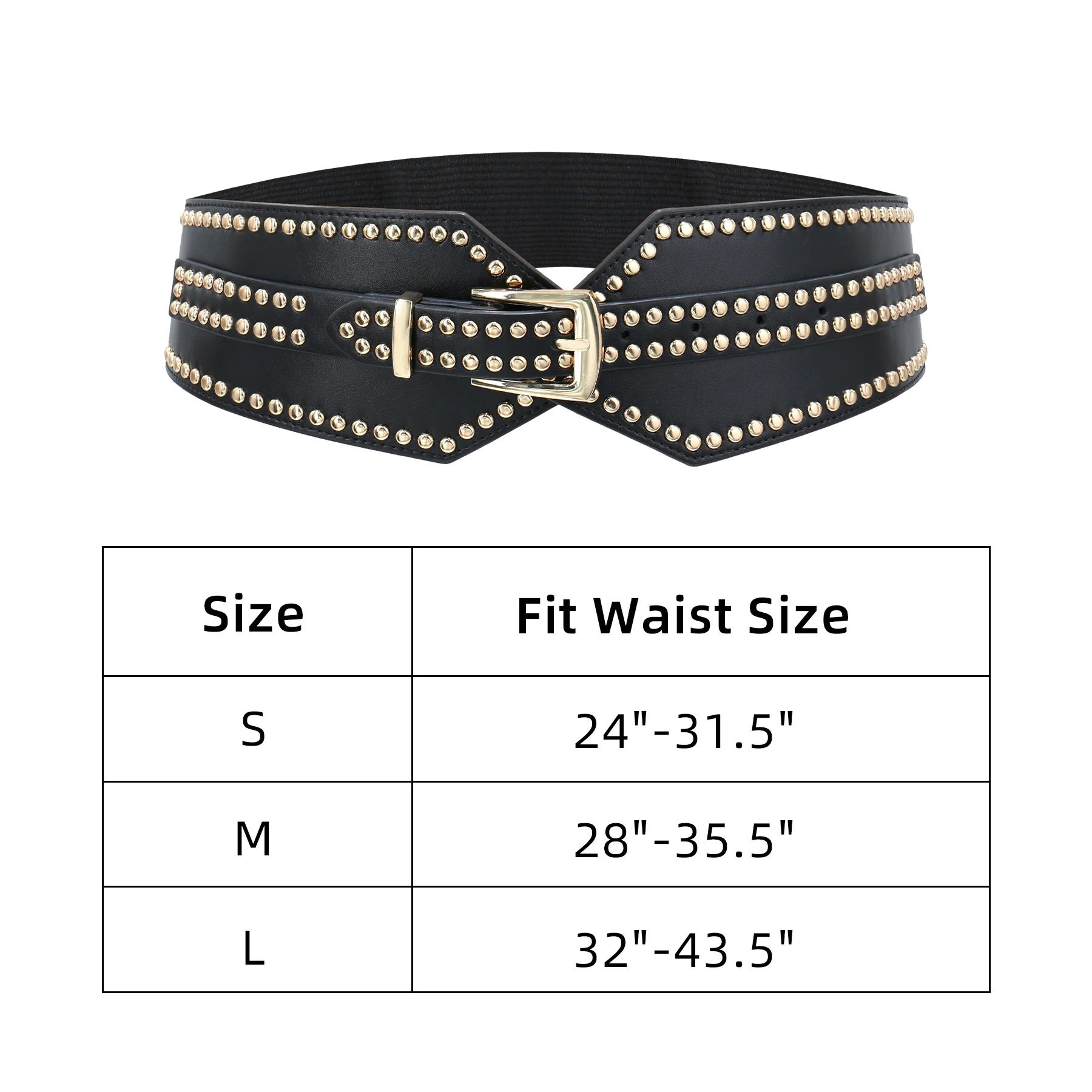 حزام مطاطي عريض للنساء، أحزمة فاسق قابلة للتمدد مكتنزة للنساء، حزام خصر ريترو #6