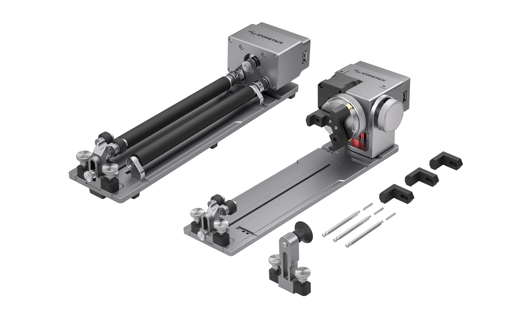 ATOMS TACK R8 Pro Ensemble de mandrins à mâchoire rotatifs laser pour objets cylindriques Anneau de chauve-souris en verre de vin Conception pratique et efficace