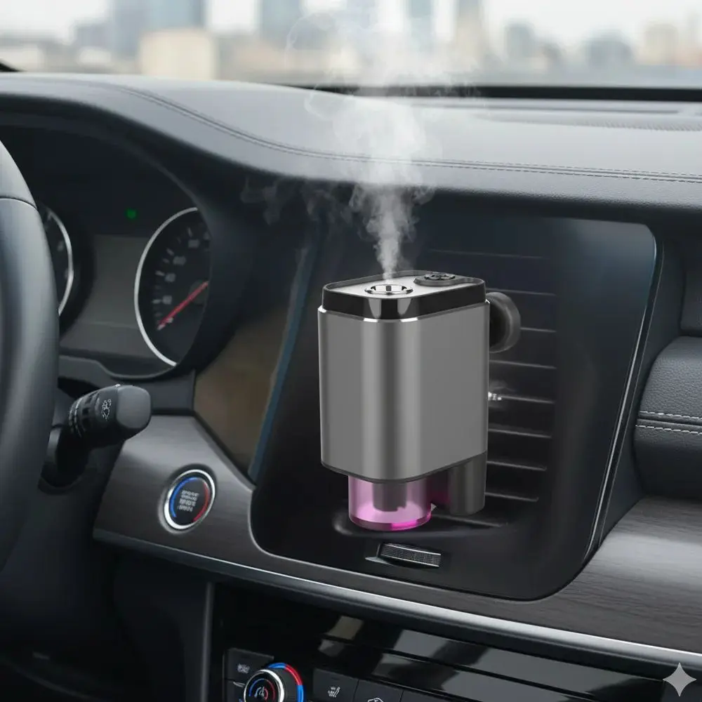 Smart Car Aromatherapy Diffuser Essential Oil Mist Humidifier Air Freshener Vent Clip Fragrance Diffuser For Auto Aromatherapy
