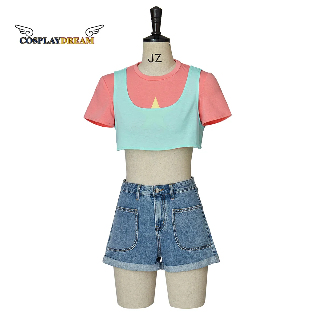 

Steven Universe Stevonnie Cosplay Costume Women Crop Top Tank Vest Uniform Summer Tee Halloween Costume（Only Tops and Vest)