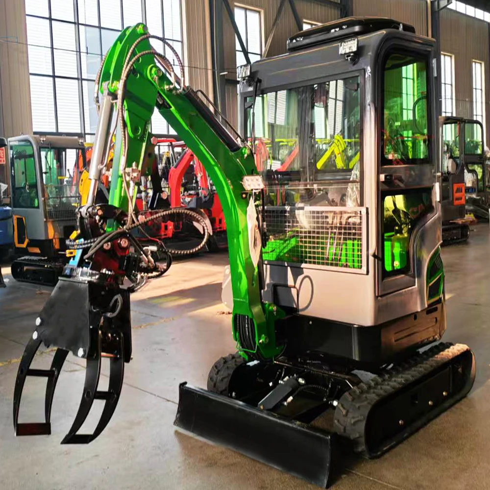 Mini Excavator With Cab 1.2T1.5T CE EPA Euro5 Diesel Crawler Digger Bagger For Farm Construction Landscaping Work