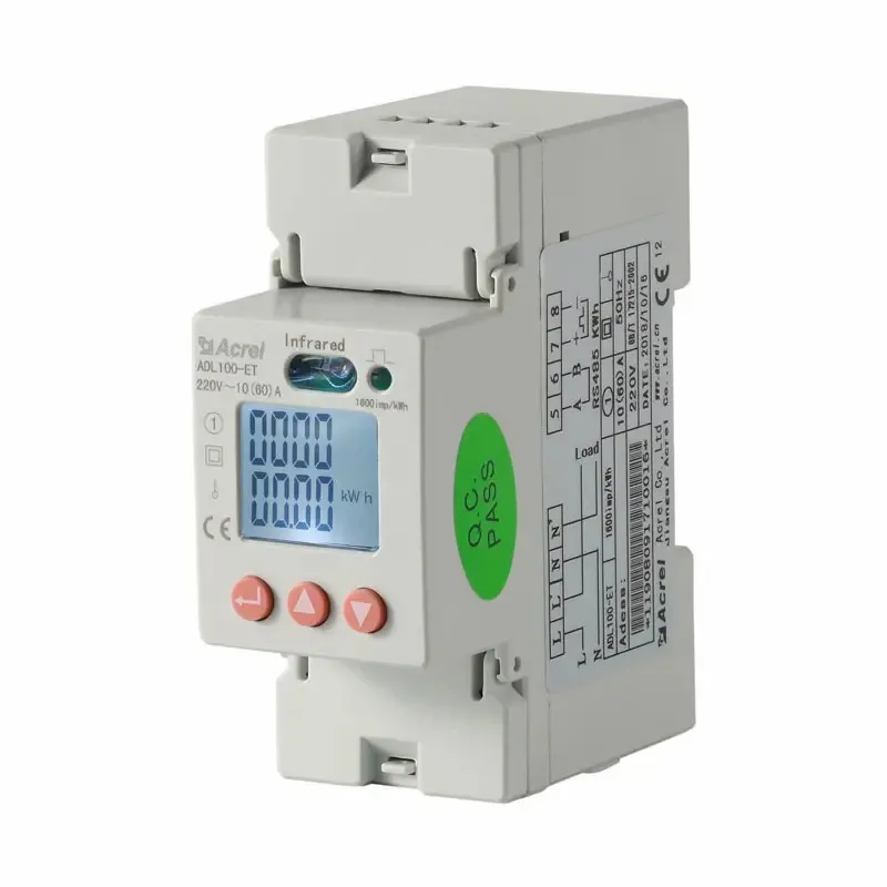 Acrel ADL100-ET/C din rail single phase energy meter direct connect 10(60) 20 (100)A with RS485 Modbus-RTU Communication and 1CT