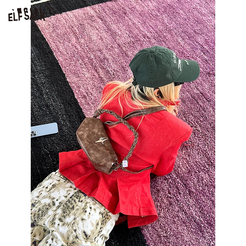 

ELFSACK 2025 Spring New Arrivals Elegant Vintage Crossbody Bag Women Trendy HandBag