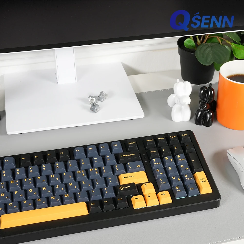 QSENN Q99 PBT full lubrication gasket wired wireless mechanical keyboard Black