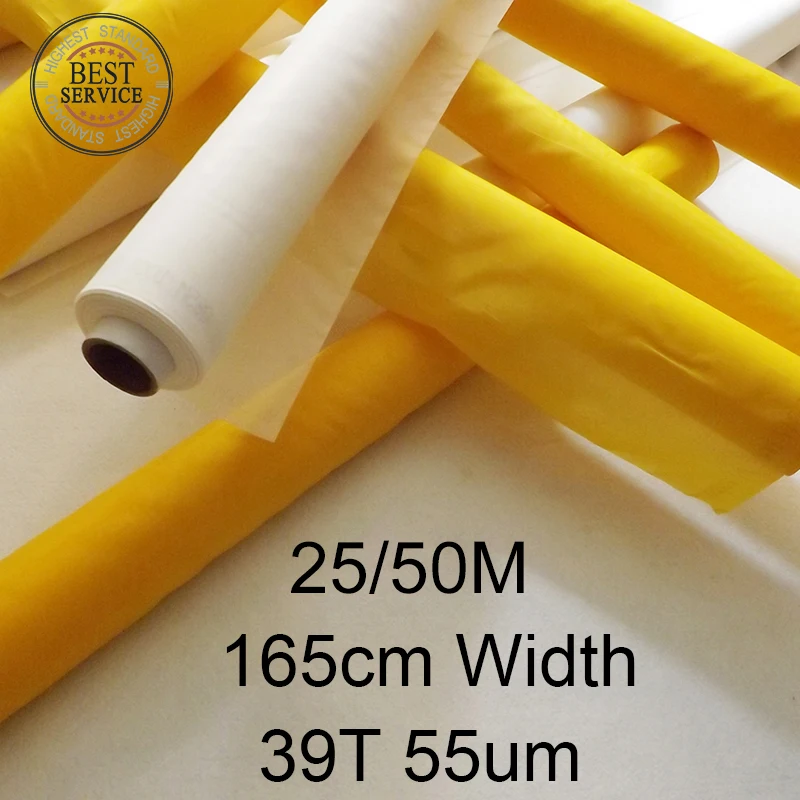 

High Tension 39T 55um 165cm Width Polyester Mesh For Silk Screen Printing Stencil 25/50M Length White