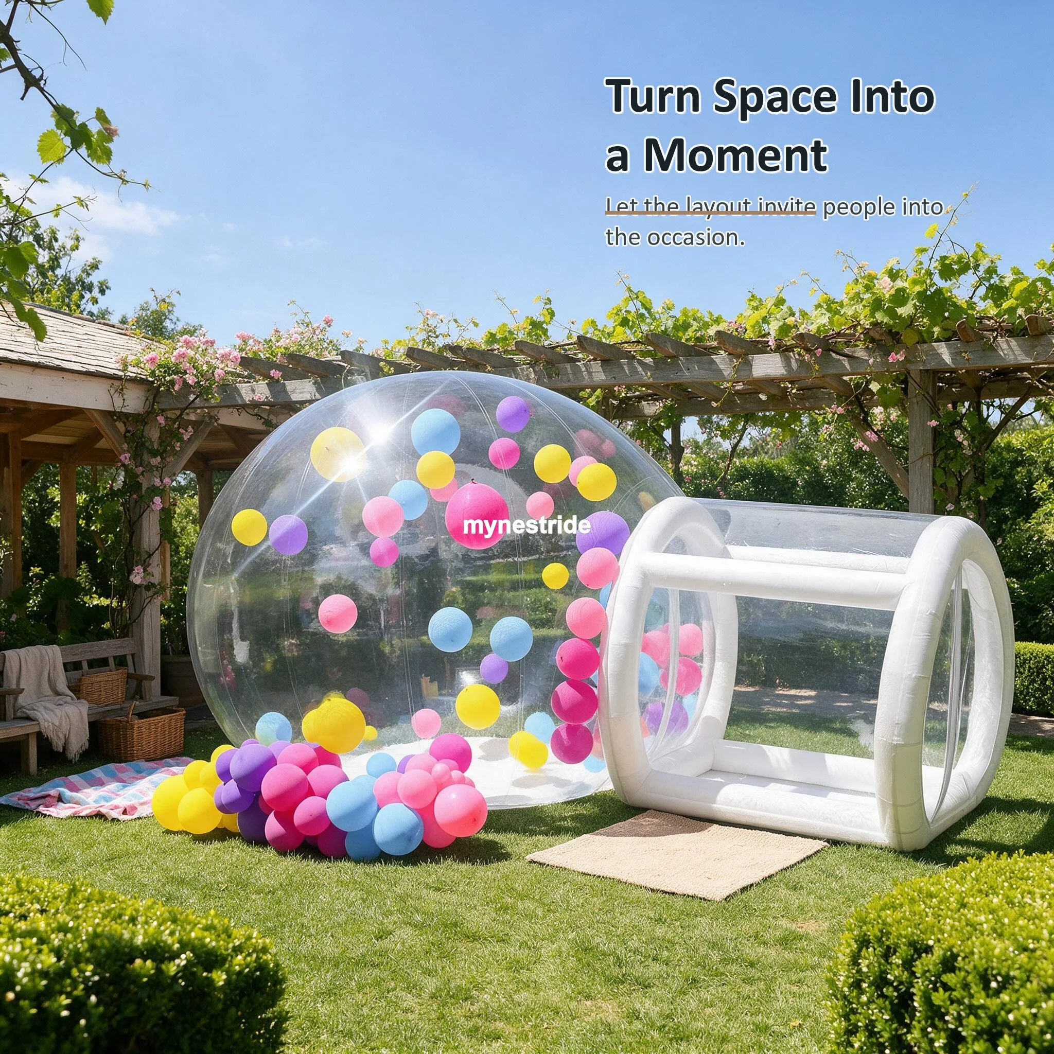 Rtp9805 Domo Inflable Transparente | Tienda de Campaña / Habitación con Vista al Cielo Estrellado - Añade un Toque Espectacular a tu Plan de Campamento - Paisaje a la Vista: