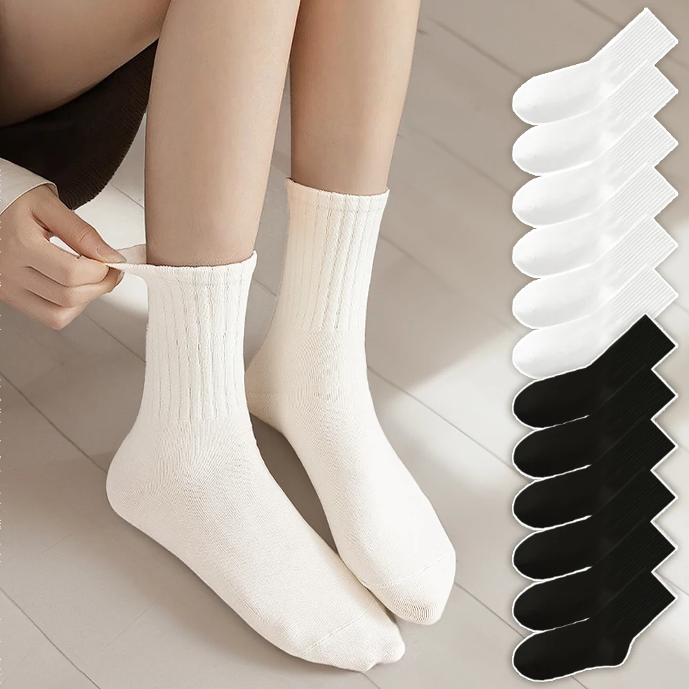 [12 pairs] Women's ranch neck long socks Four Seasons student uniform women's socks set