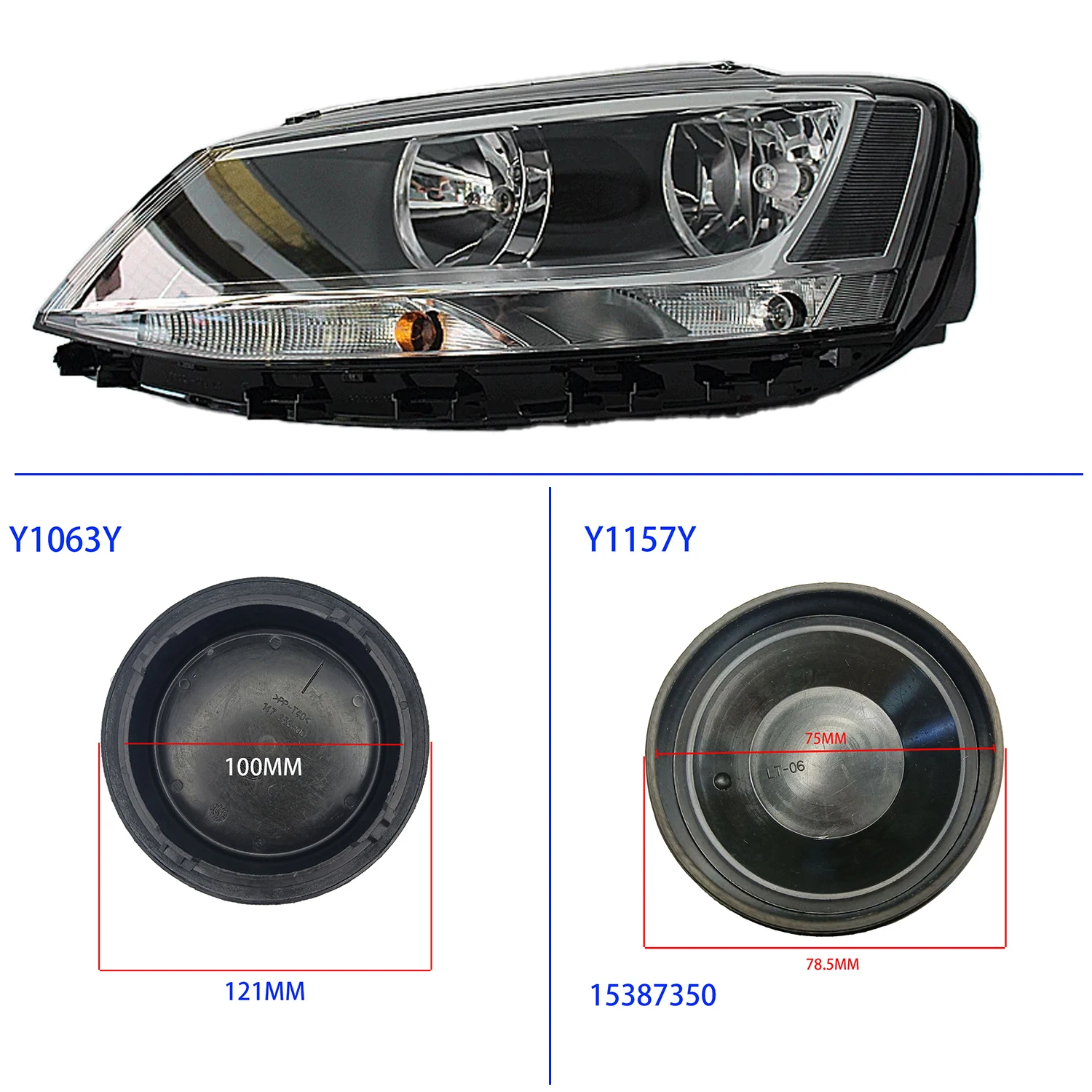 

Headlamp Dust Cover Headlight Cap LED Bulb Extension Plug For Jetta BlueMotion GLI Mk5 MK6 15387350 14735350 18130300