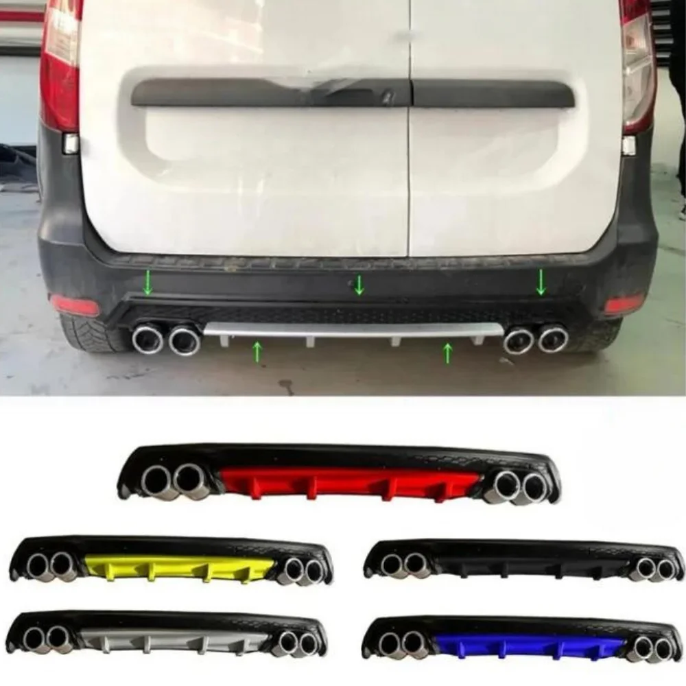 For Dacia Dokker Car Rear Bumper Diffuser Black ABS Plastic Car Styling Spoiler Deflector Body Kit Splitter Lip