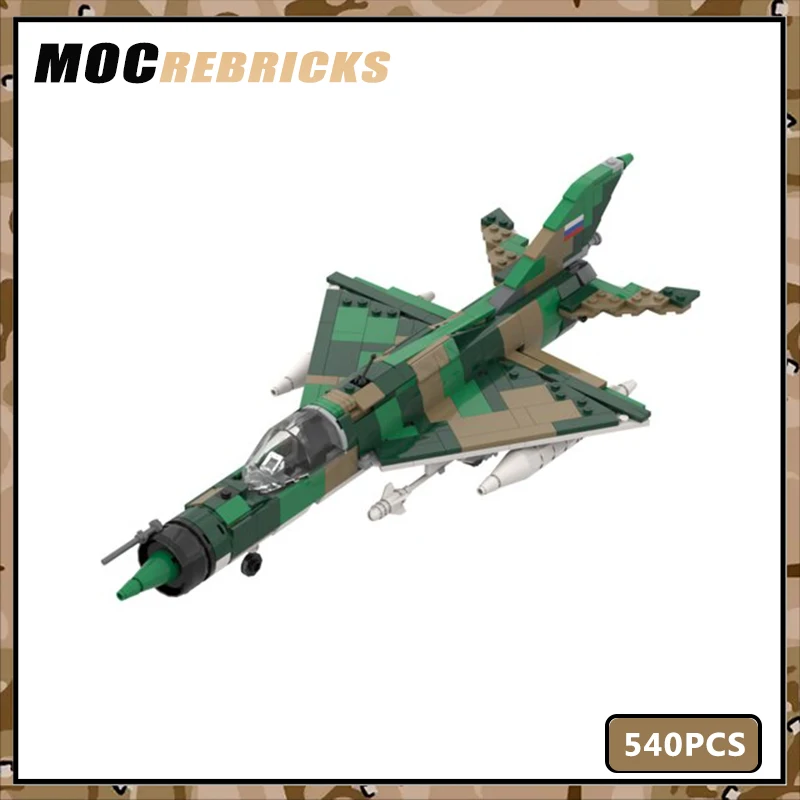 WW2 Military Air Force Weapons Equipment Fighter MiG-21 Model Bricks Toy Kit MOC Modern Building Block Aircraft Children Gifts