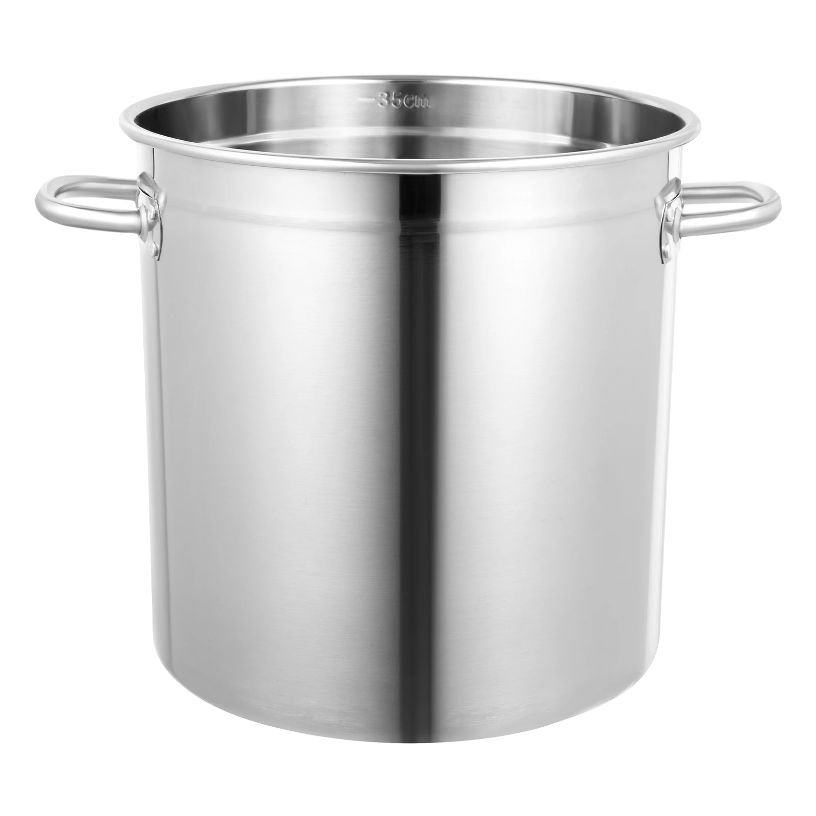 

35L Large Stainless Steel Deep Stock Pot with Lid Catering Saucepan Cooking Pan