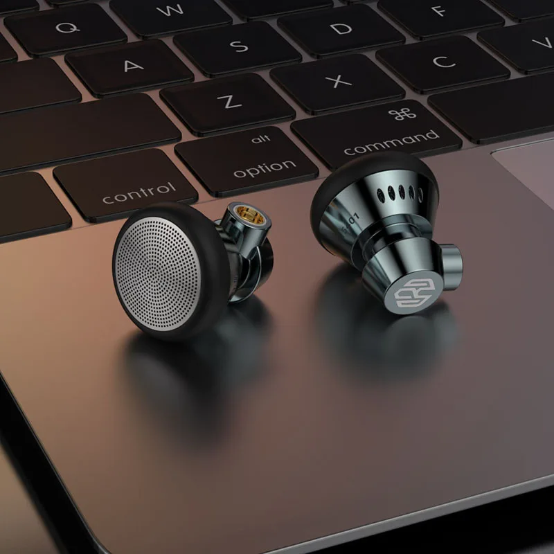 Cuffie piatte HIF fai da te da 15,4 mm con forma a carillon eolico, personalizzazione dell'unità dinamica, stampa 3D, alloggiamenti per interfaccia MMCX staccabili in lega di alluminio