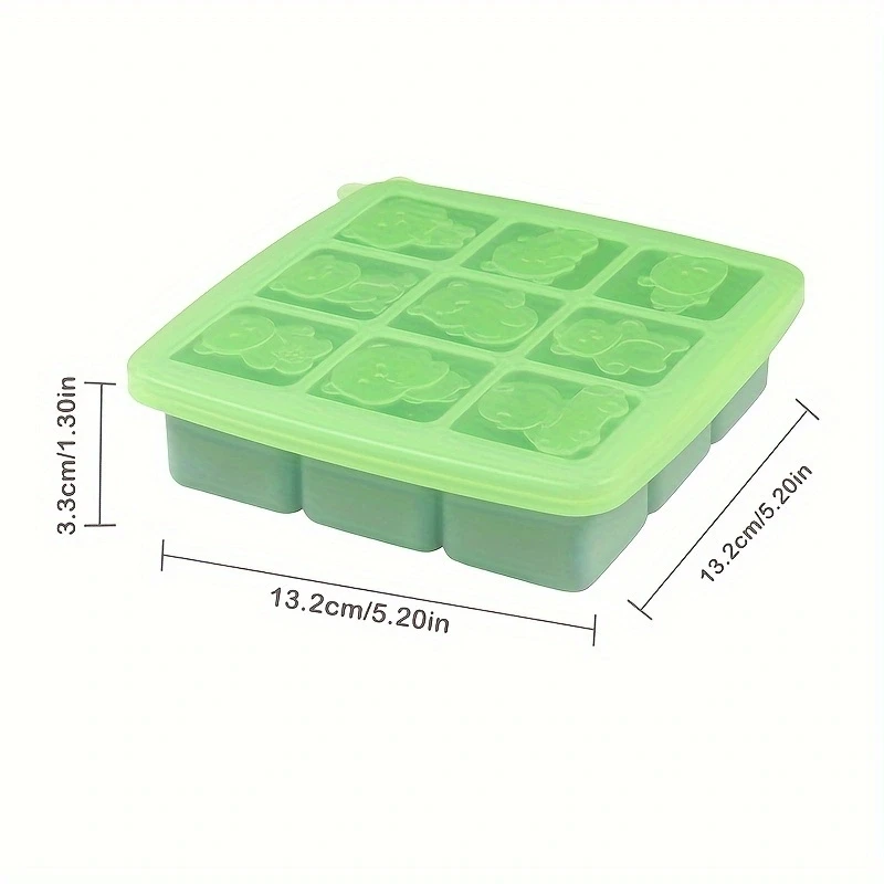 1pc Silicone Freezer Tray, BPA Free Baby Food Storage Container, Ice Cube Mold with Lid, Breast Milk Teething Popsicle Mold