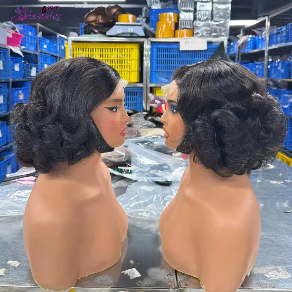 

Brazilian Body Wave Short Bob Wig 13x4 Transparent Lace Front Human Hair Wigs 250% Density 4x4 Lace Closure Bob Wigs For Women