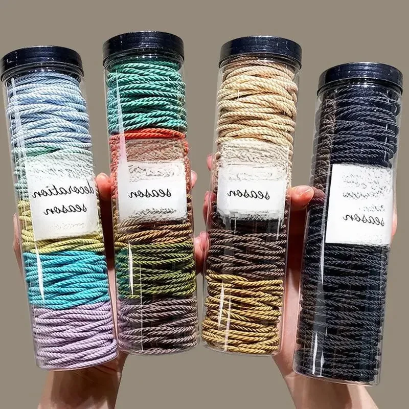 100 pcs/lot bandes de cheveux couleur unie élastique élastique bandeau bandeau Scrunchie cheveux accessoires pour cheveux