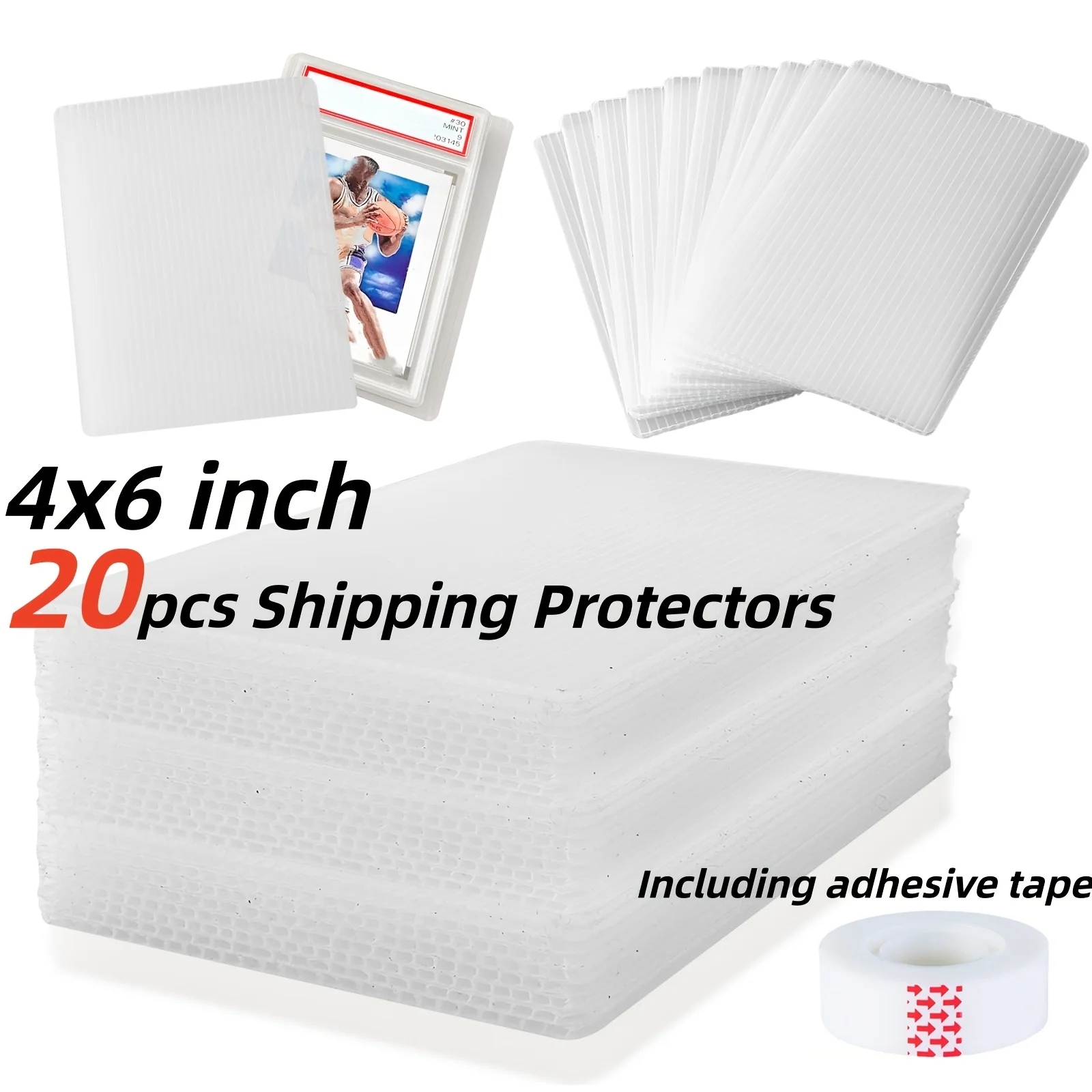 Graded Card Shipping Sleeves Semi-Transparent Plastic Protector Bags with Tape Rounded Corners for PSA CGC BGS Sports Cards