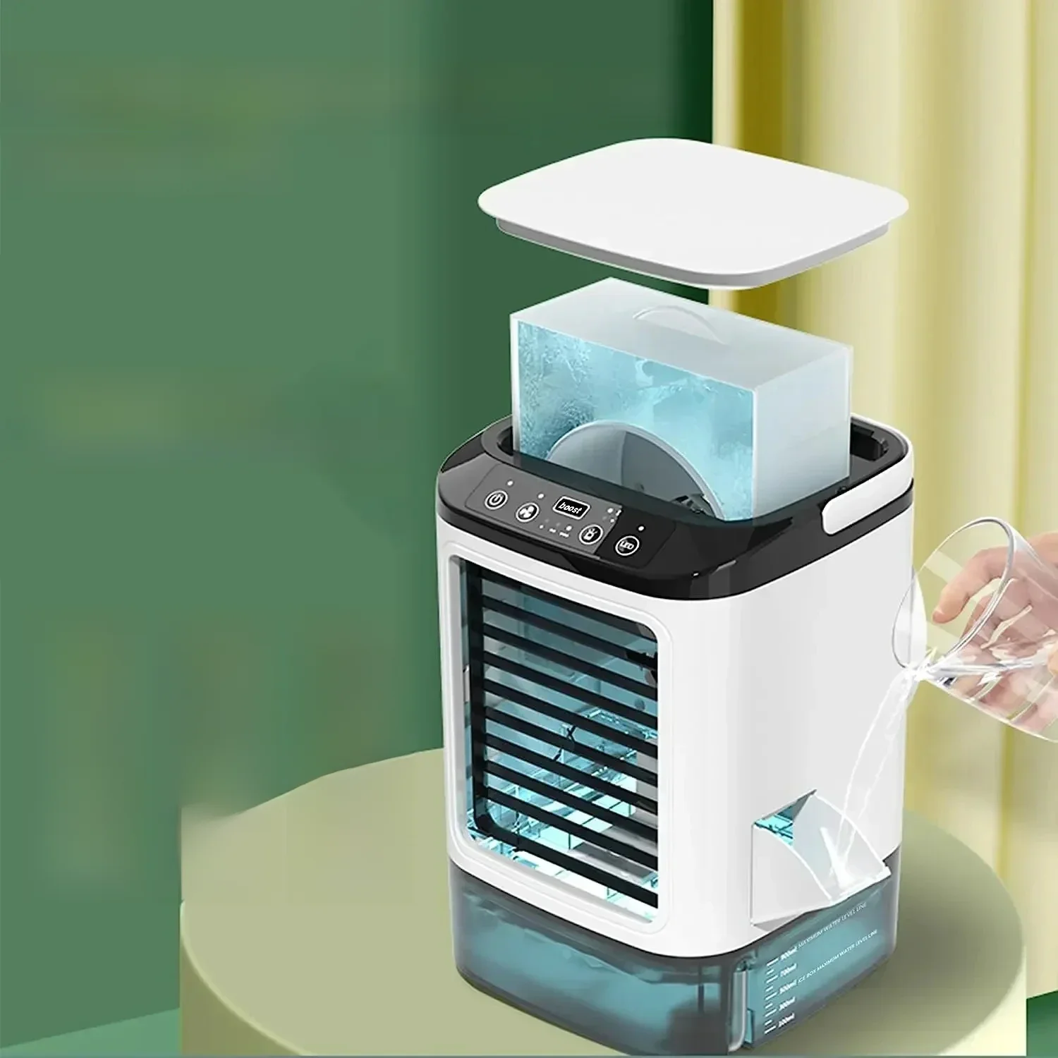 Draagbare Airconditioner 3-Speed Kleine Ac Unit Mini Luchtkoeler 900Ml Watertank Elektrische Ventilator Met Luchtbevochtiger Voor Slaapkamer Kantoor - afbeelding 2