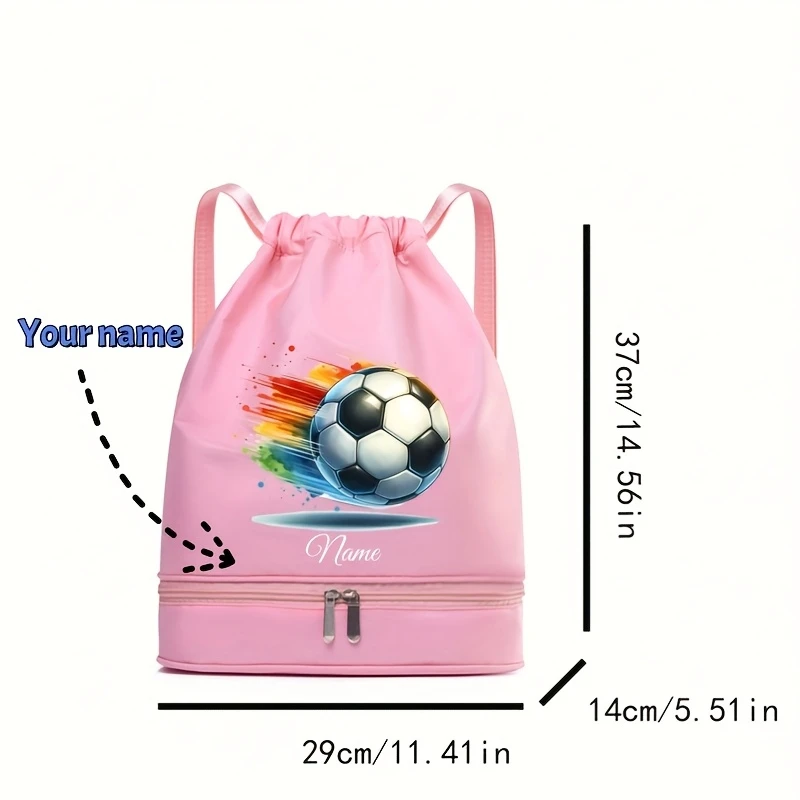Custom Graffiti Football Backpack Personalized Name Wet Dry Separation Trendy Fashion Bag for Sports Daily Travel