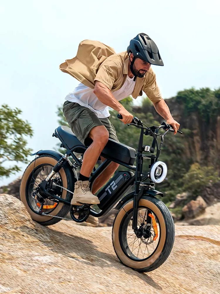 AliExpress URLIFE Urlife T2 1500W E-Bike 48V 15.6Ah Battery 28MPH 100Mi Range 20X4" Fat Tire High-carbon Steel Frame Electric Bike Free Shipping
