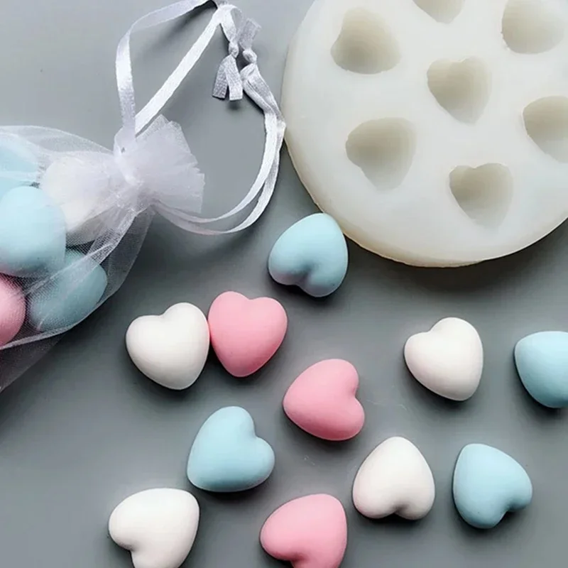 Forma do świec w kształcie serca DIY silikonowe formy Decor wisiorek biżuteria ręcznie robione formy aromaterapia gipsowa świeca Making seifen form — zdjęcie 2