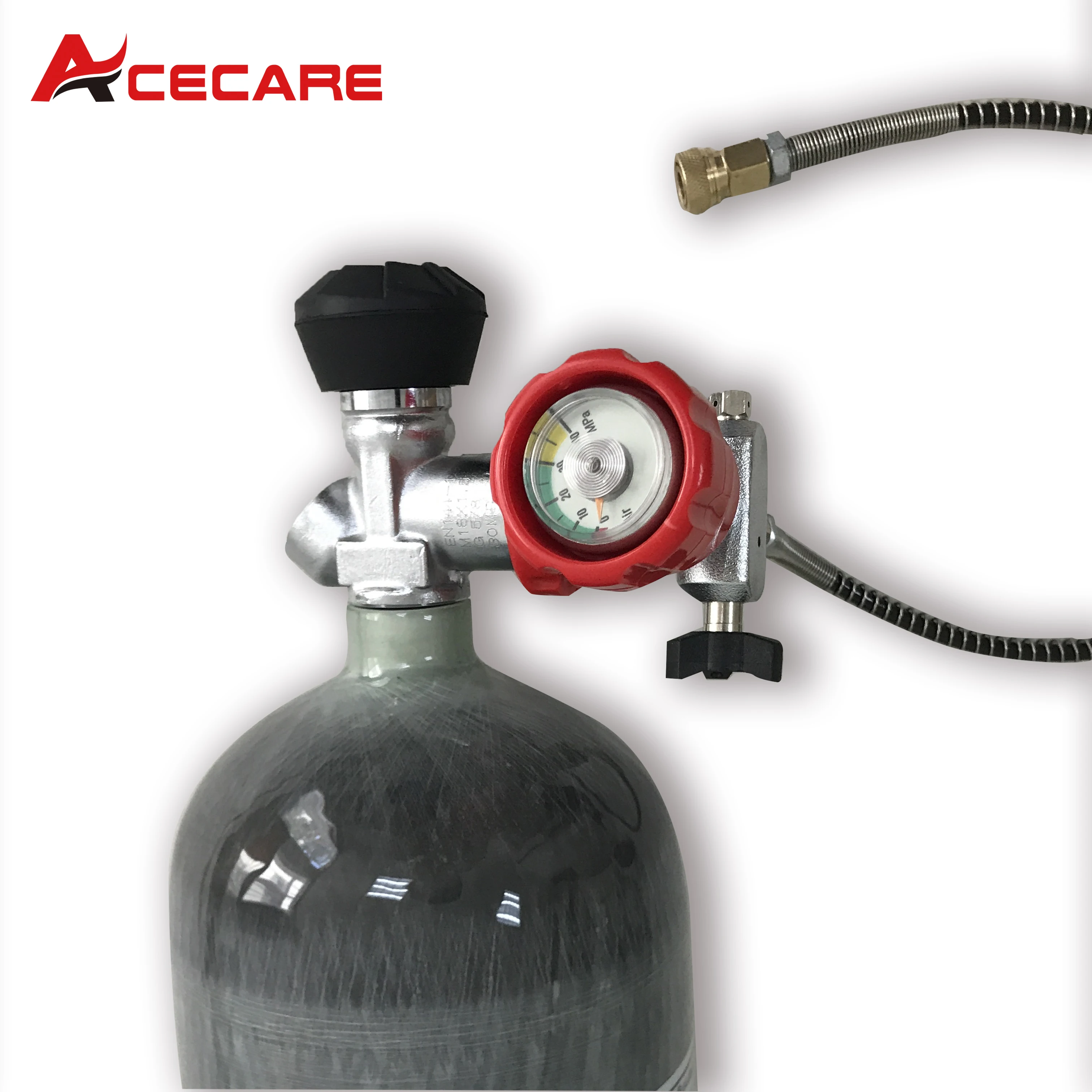 ACECARE-Intervalles de filetage en fibre de carbone, station de classement à assujetpour la plongée SCBA, 6,8 L, CE, 30Mpa, 300Bar, 4500Psi, M18 * 1.5