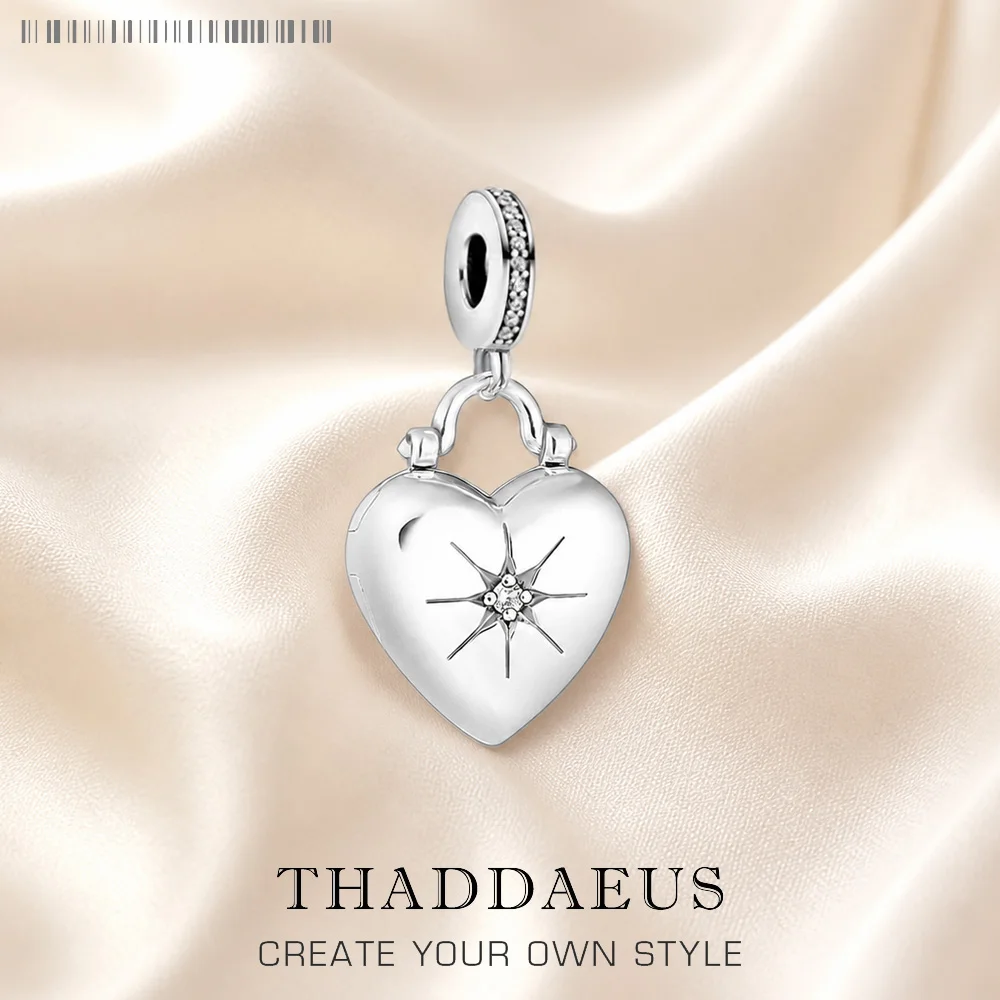 Charm Pendant Heart Locket,Europe Accessories Vintage Jewelry For Women Gift 925 Sterling Silver