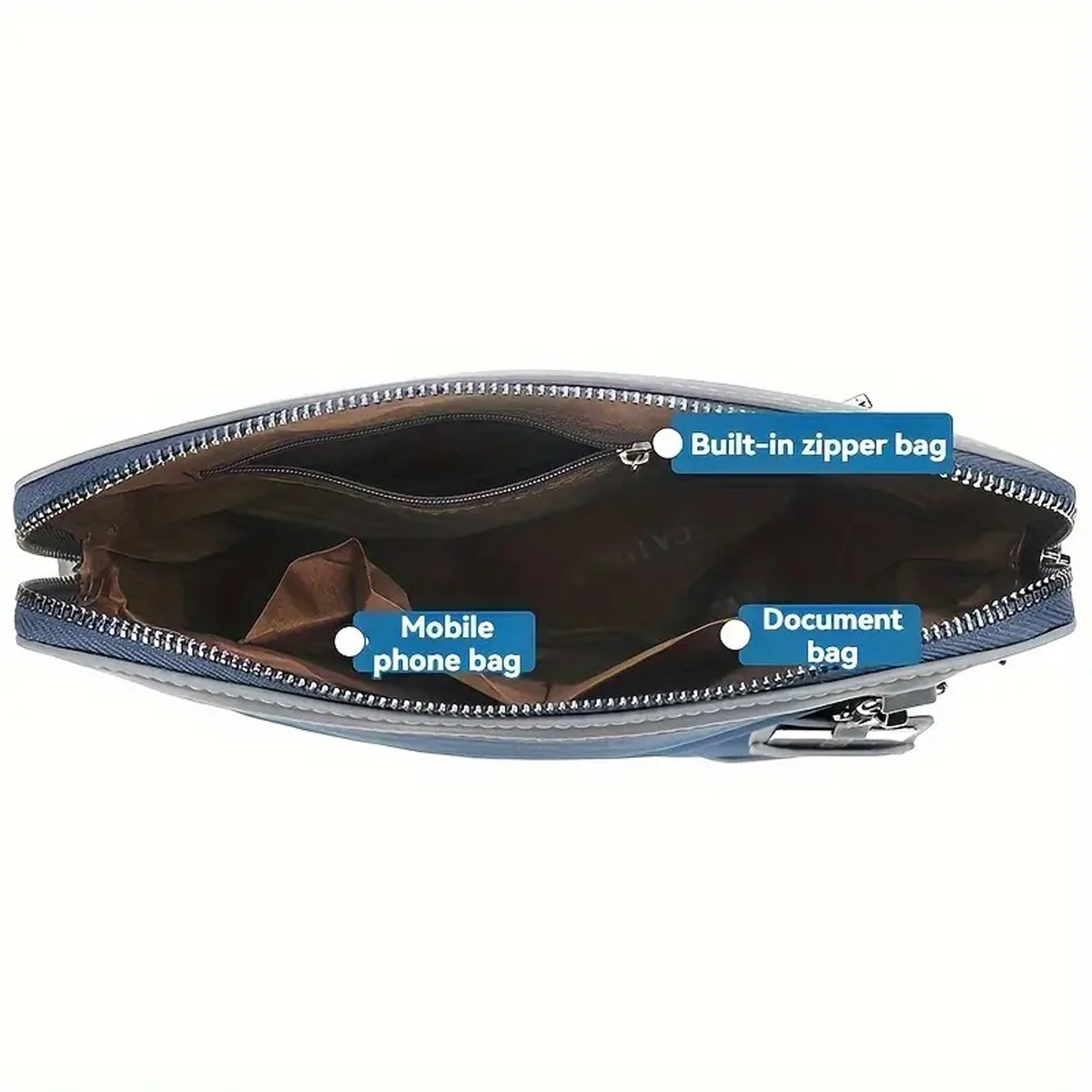 Modische Hochwertige PU-Umhängetasche für Herren mit Großer Kapazität, Verschleißfest und Langlebig, Geräumiger Schultergurt, Crossbody-Tasche – Detail 11
