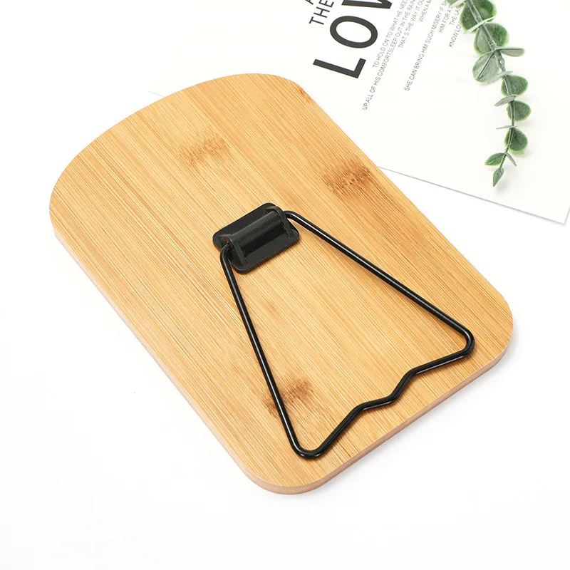 Desktop oval makeup mirror bamboo HD mirror adjustable angle dressing mirror foldable portable single-sided mirror